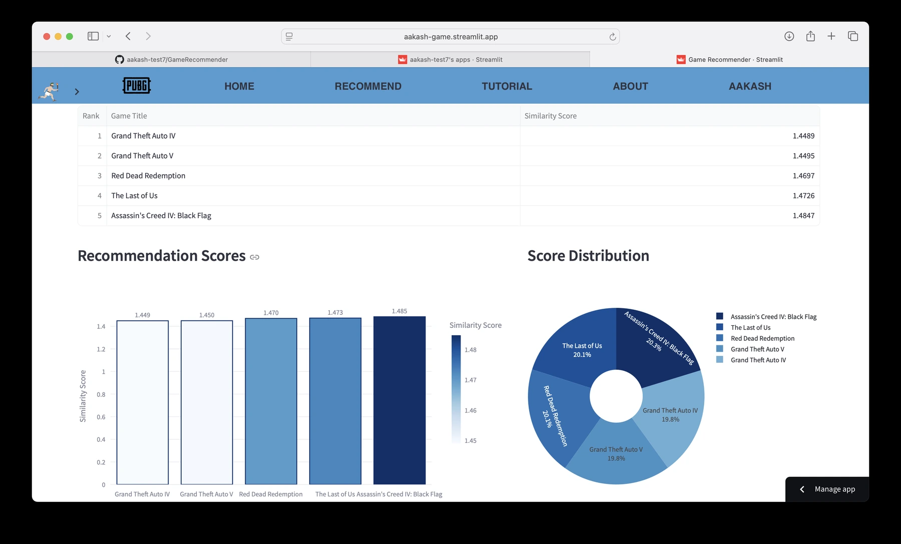 Preview of Game Recommendation System