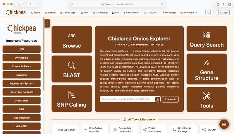 Chickpea Omics Explorer screenshot 1